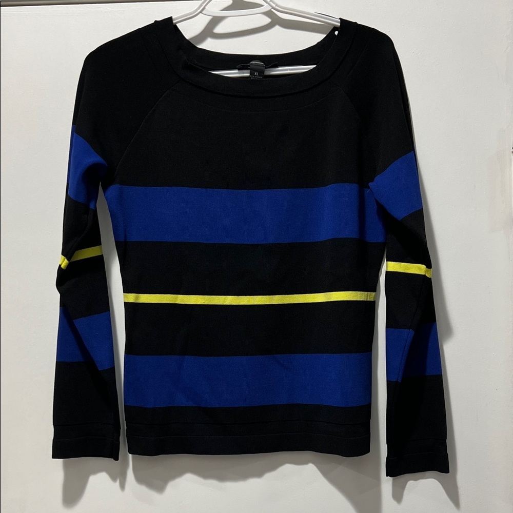 INC International Concepts Black Long Sleeve Top